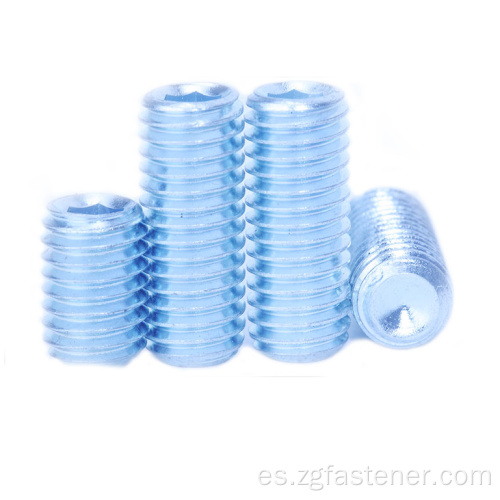 Tornillos de colocación de casquillo hexágono con punto de taza con zinc azul DIN916